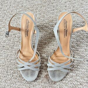 Badgley Mischka Silver Glitter Heels